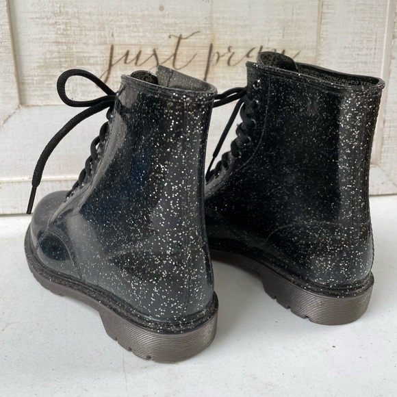 Black Glitter Boots - Picture 6 of 8